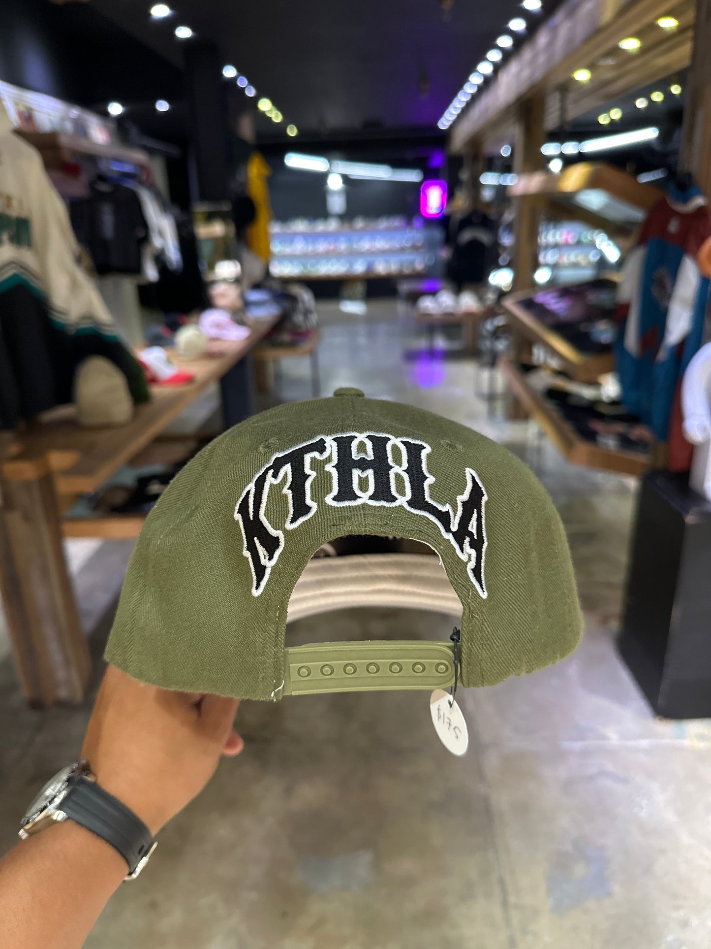 KTH FOOTBALL Upside Down Snapback Olive/Red
