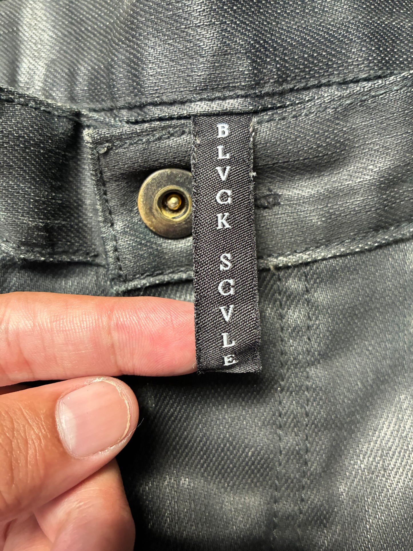 Black Scale Waxed Denim Slim Cut (34) (Pre-Owned)