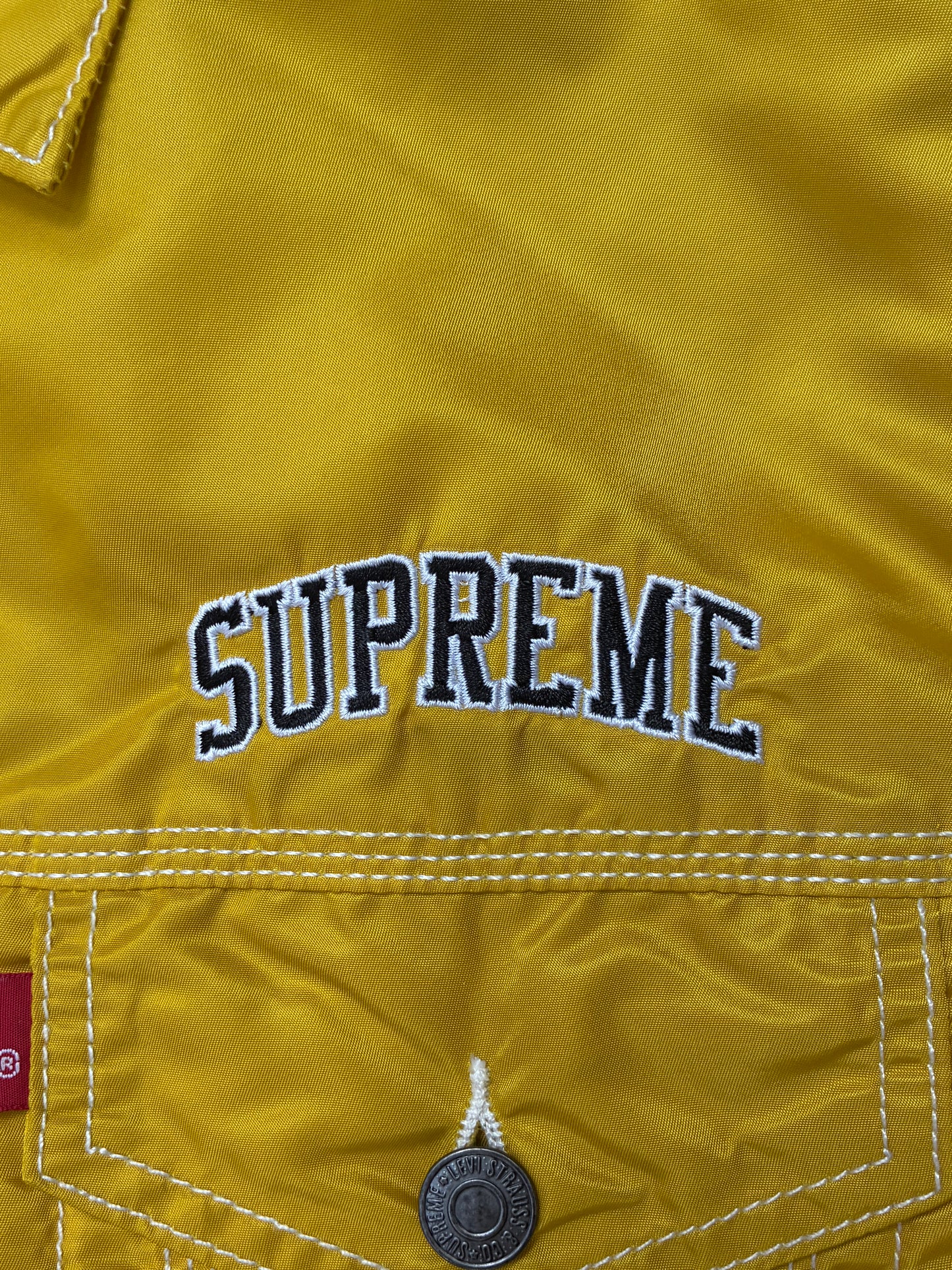 Supreme x Levis Nylon Trucker Jacket Yellow Medium