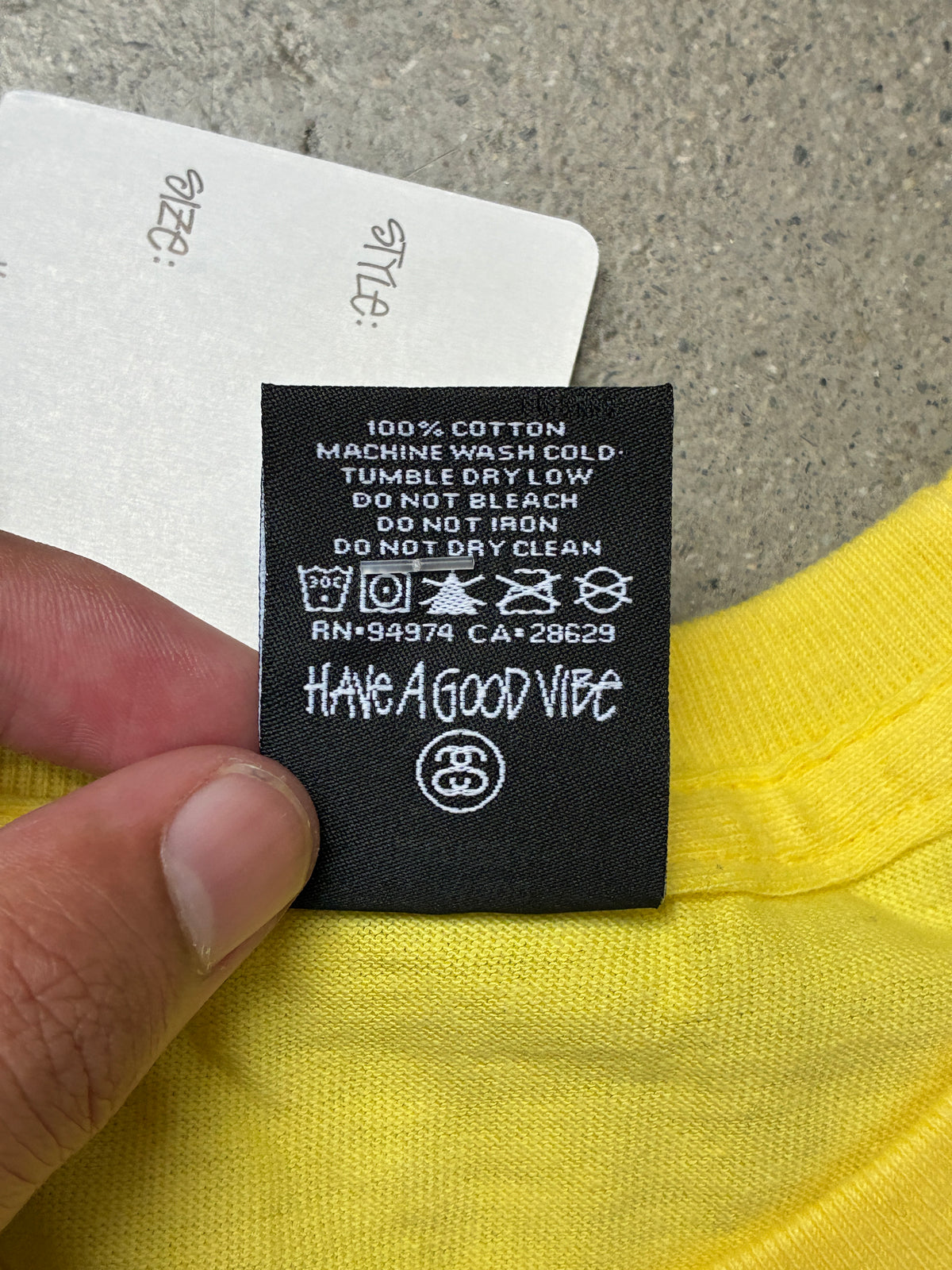 Stussy Livin' Extra Large T-Shirt Yellow Small