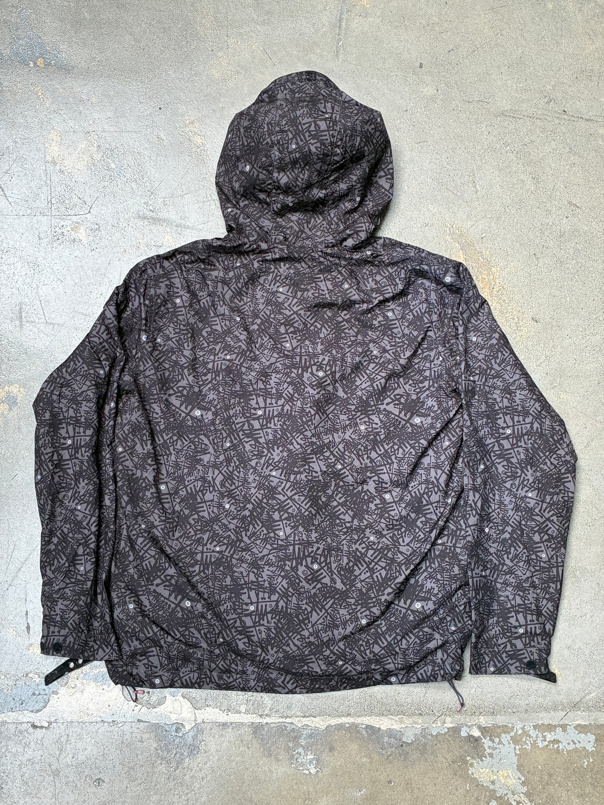 Vintage Stussy Windbreaker Zip-up Black Medium