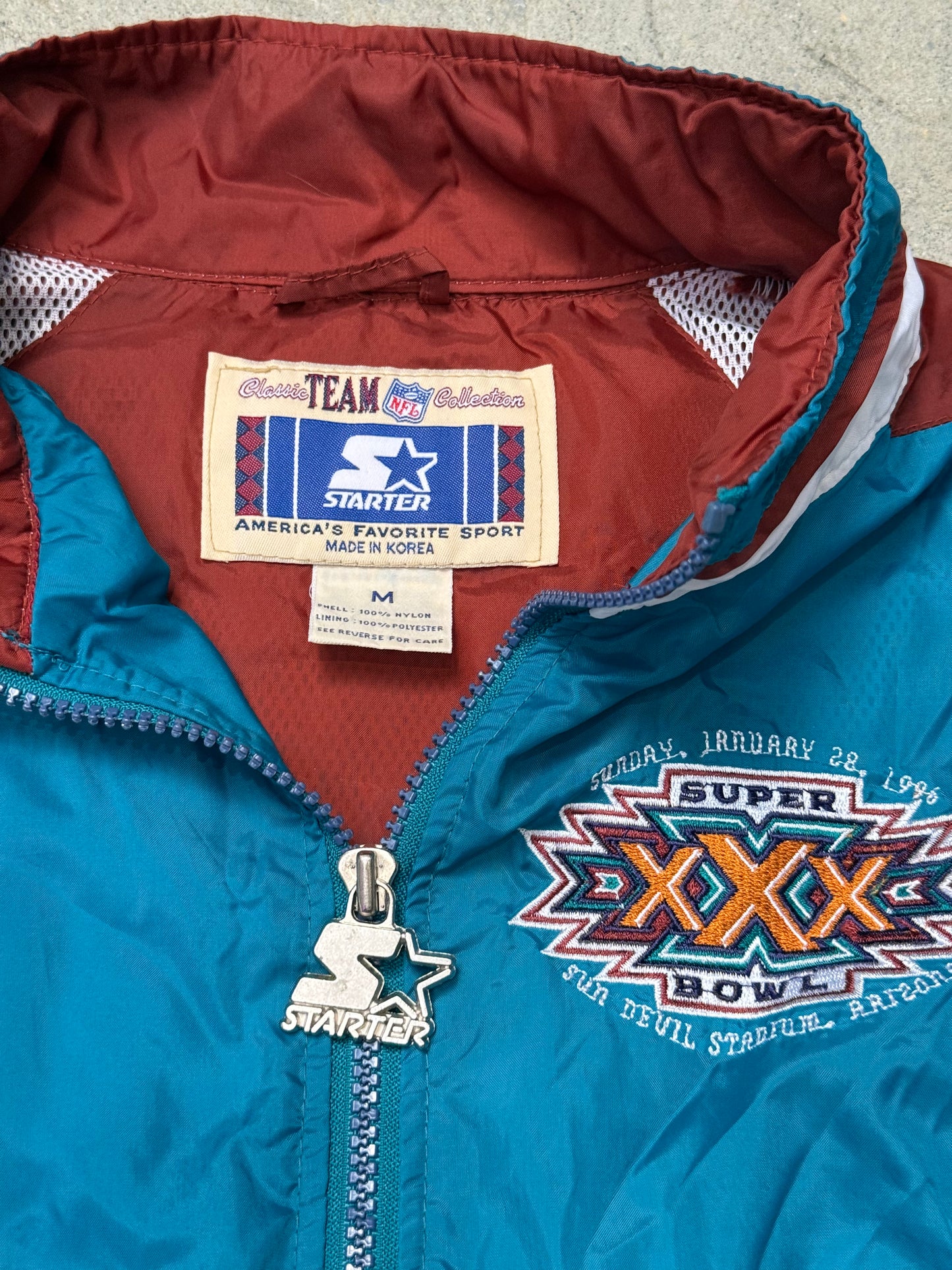 Starter Vintage Super Bowl XXX Jacket Teal/Burgundy Medium (Used)