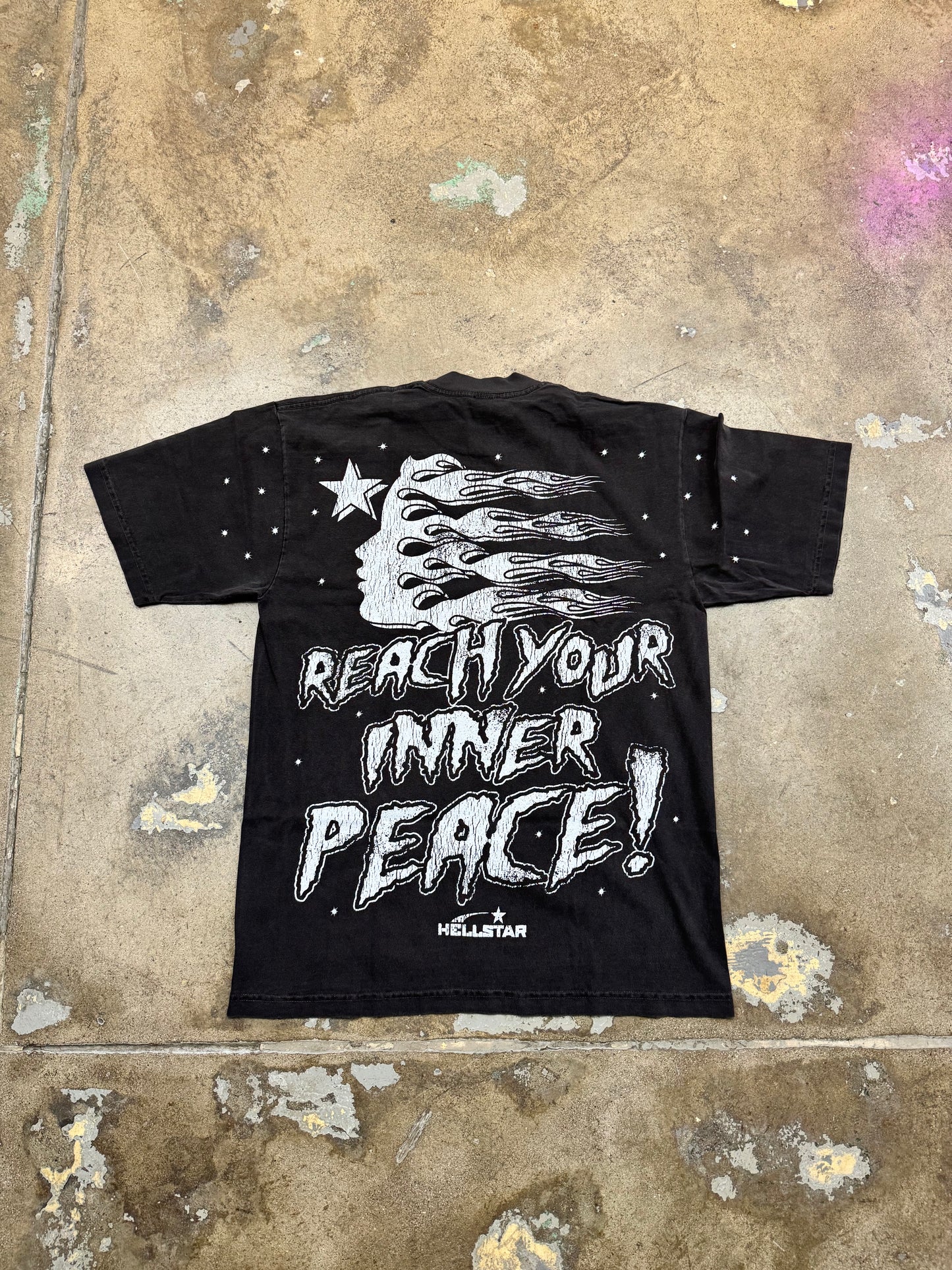 HellStar Reach Your Inner Peace T Shirt washed black M