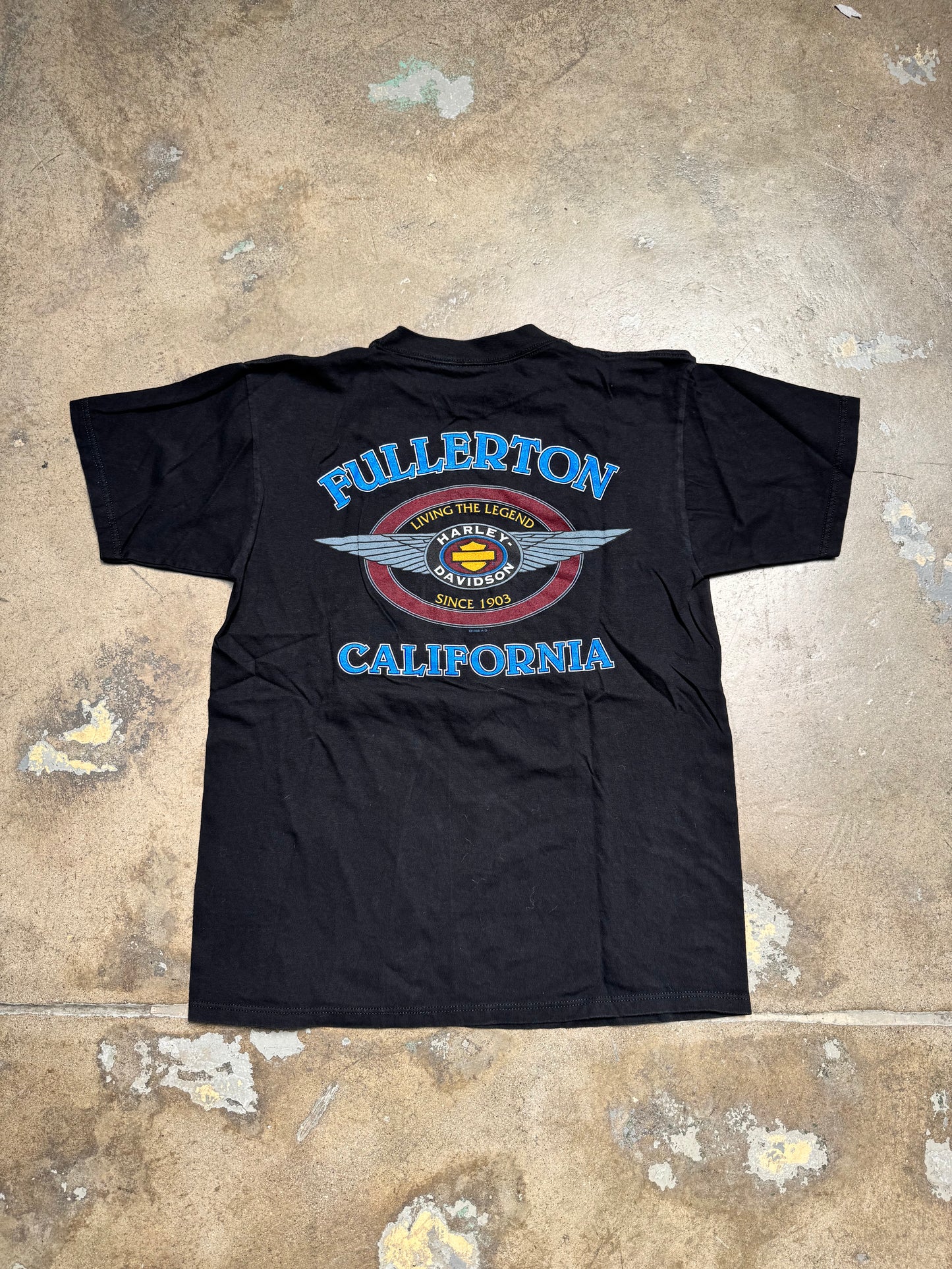 Harley Davidson Fullerton,CA Black T Shirt L