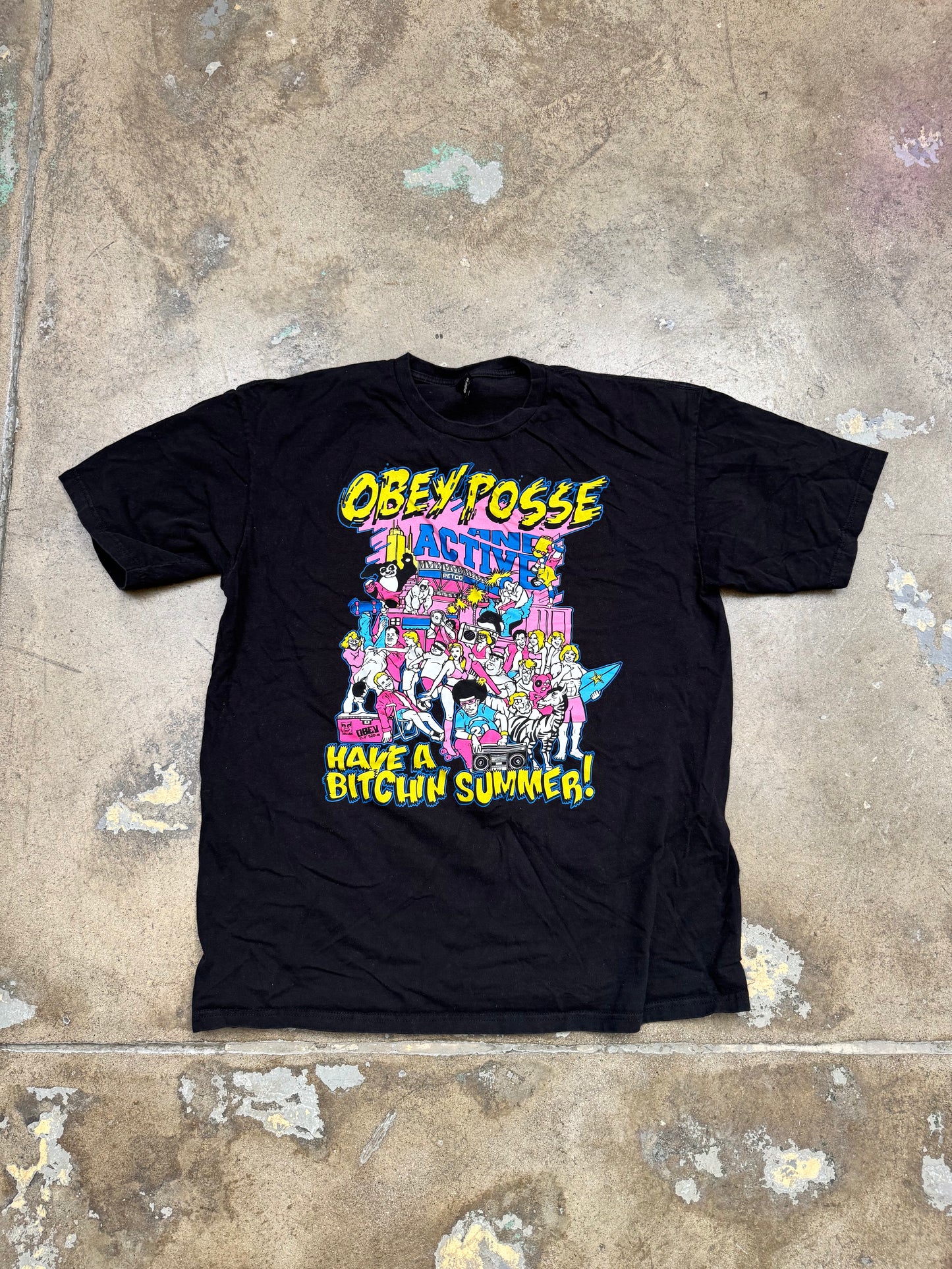 Obey X Active Ride Shop Have a bitchin Summer T Shirt Black XL