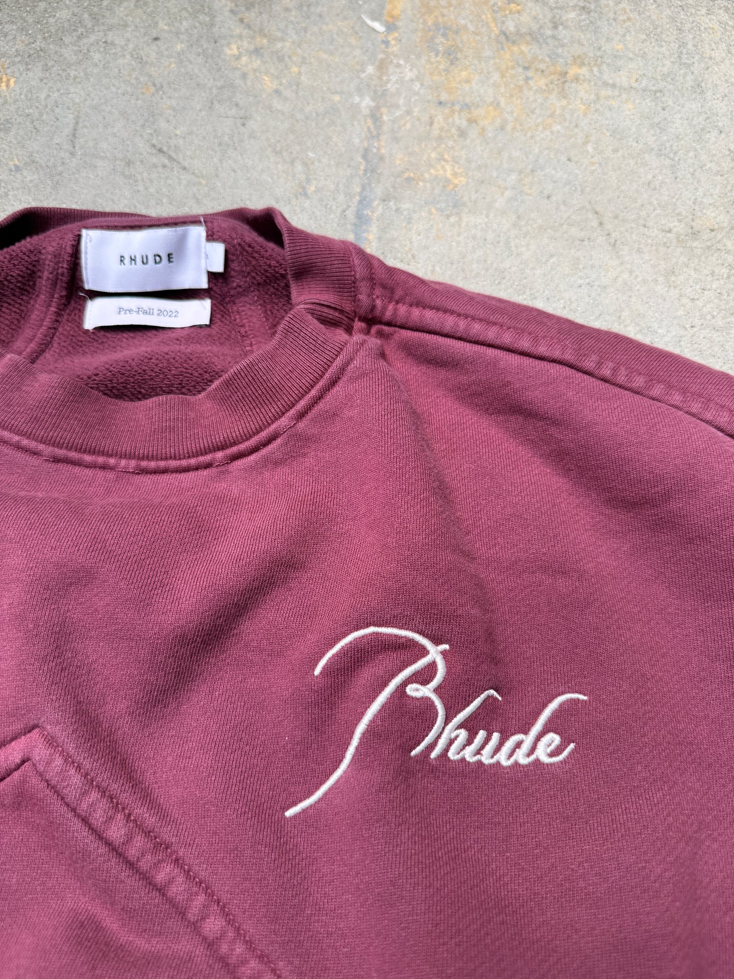 Rhude Logo Crewneck Burgundy Small (Pre-Owned)