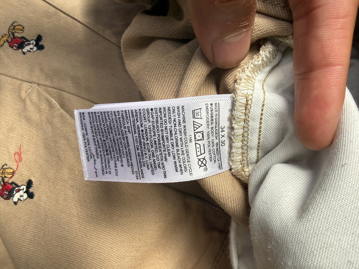 Gap × Disney Embroidered Baggy Khakis (34) (Pre-Owned)