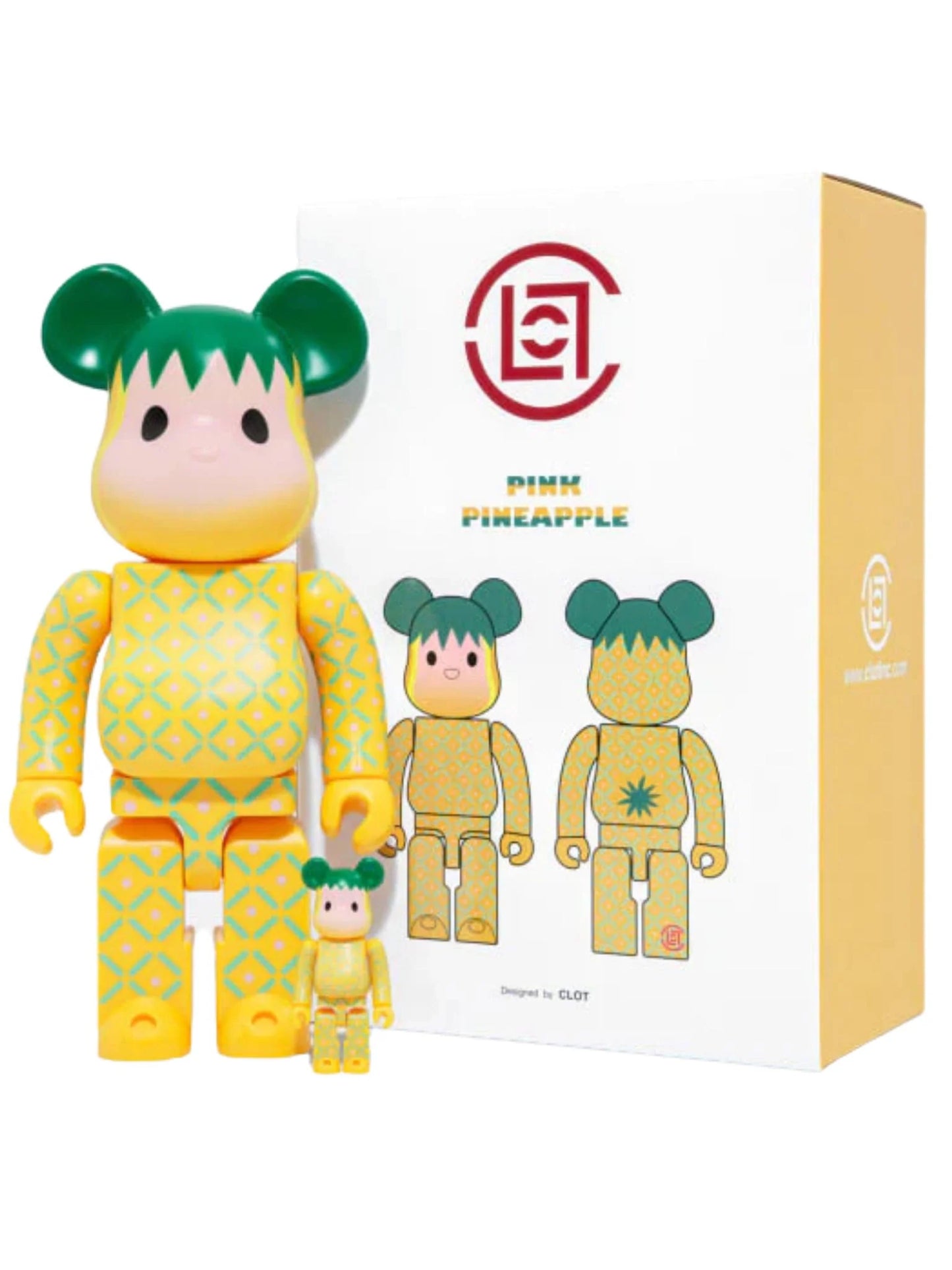 Bearbrick x CLOT Summer Fruits Pink Pineapple 400% & 100%
