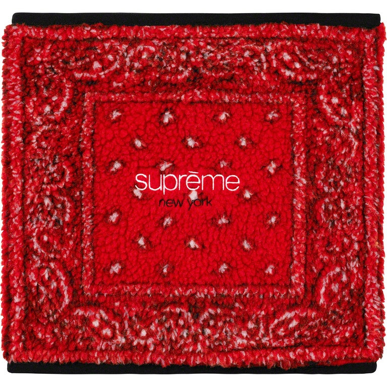Supreme Bandana Fleece Neck Gaiter Red