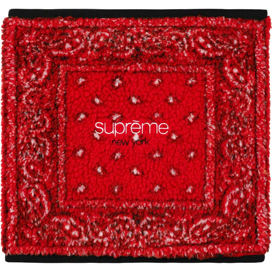 Supreme Bandana Fleece Neck Gaiter Red