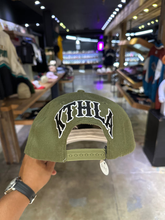 KTH FOOTBALL Upside Down Snapback Olive/Red