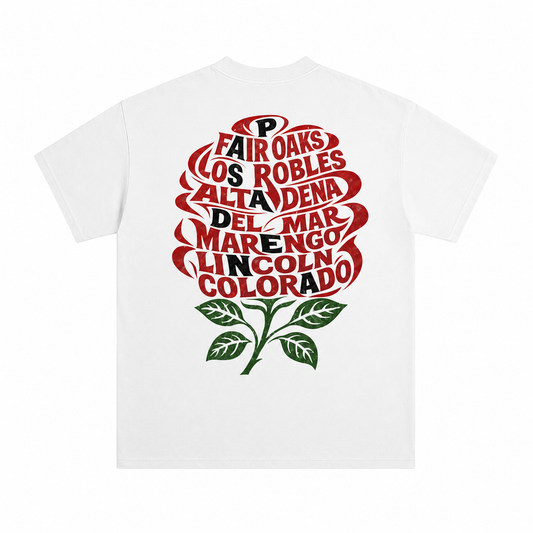 Wolf Collection Pasadena Streets Rose T-Shirt White