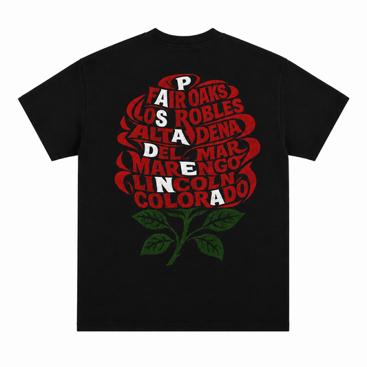 Wolf Collection Pasadena Streets Rose T-Shirt Black