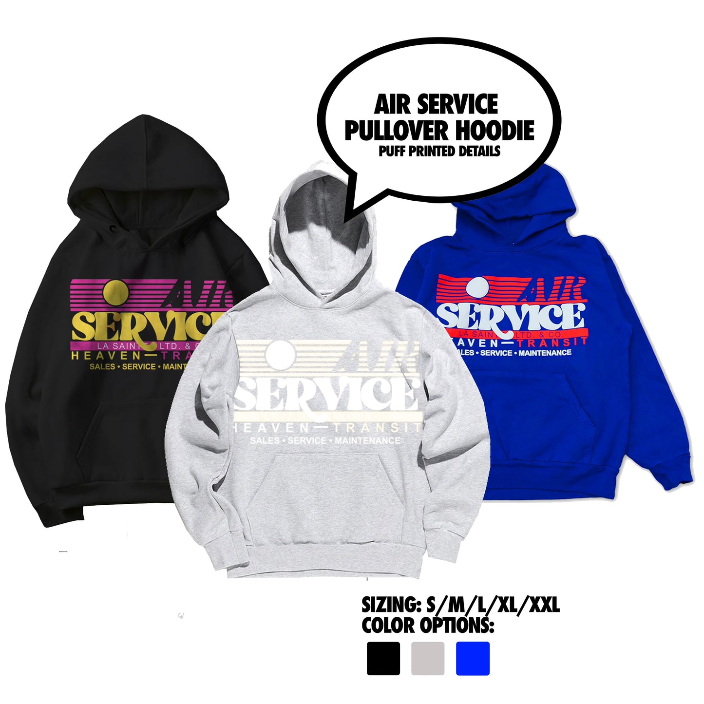 La Sainte Air "Air Service" Pullover Hoodie Blue