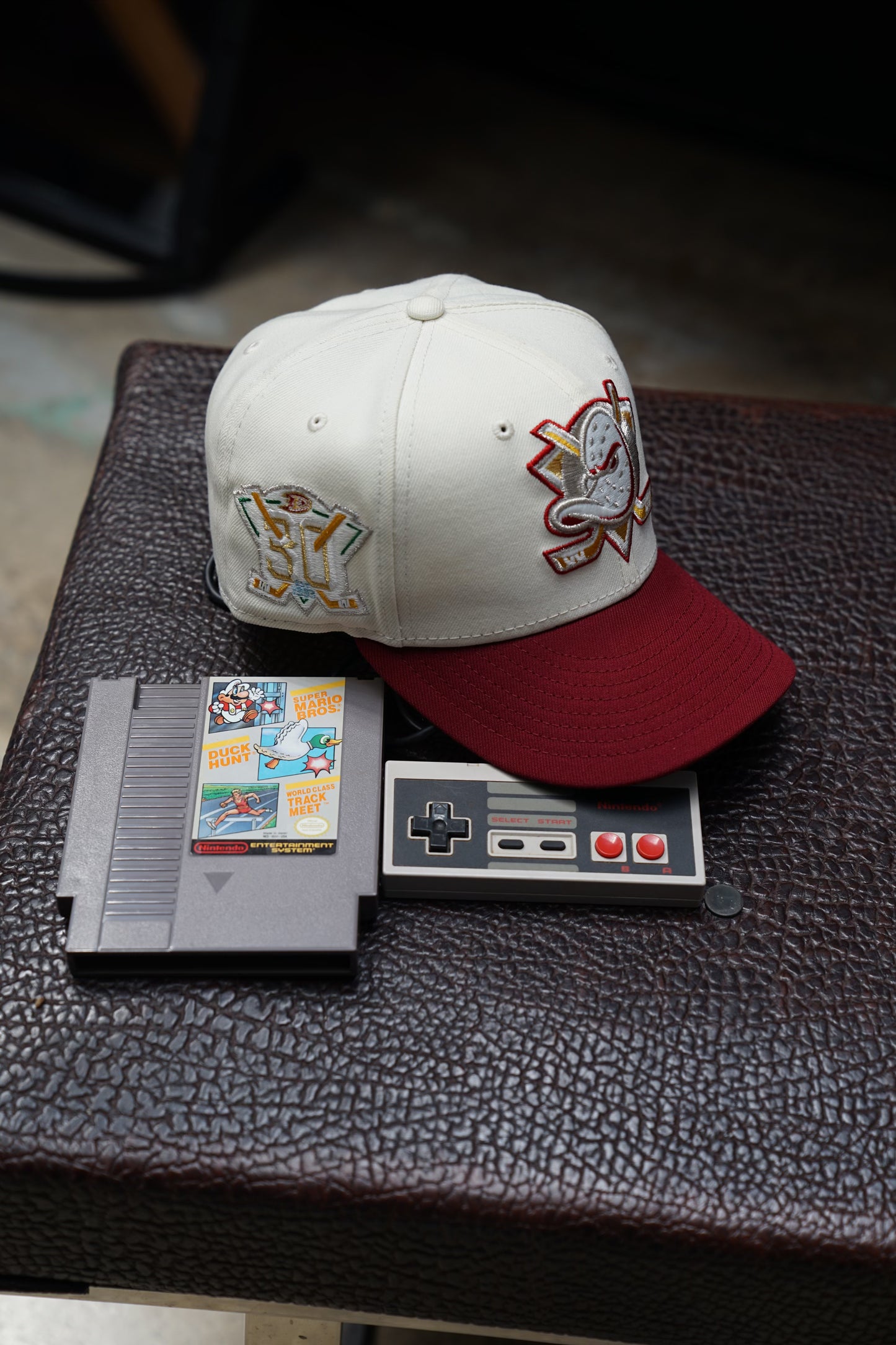 New Era Anaheim Ducks "Super Mario Bros" 59fifty Fitted Hat White/Cardinal Red