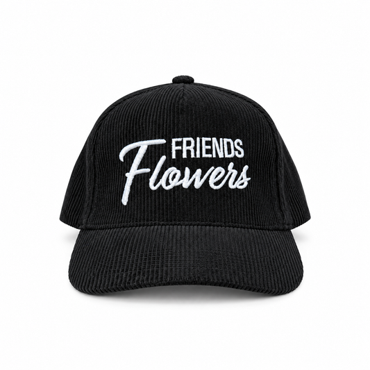 Friends Flowers Corduroy Snapback Black