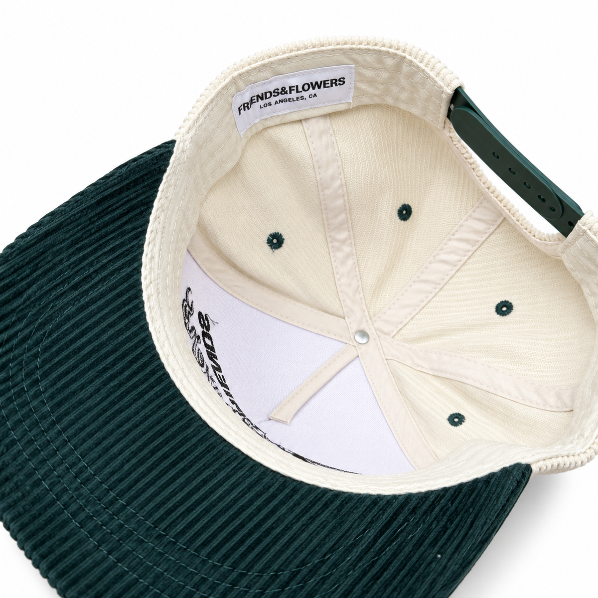 Friends Flowers Corduroy Snapback Natural/Green