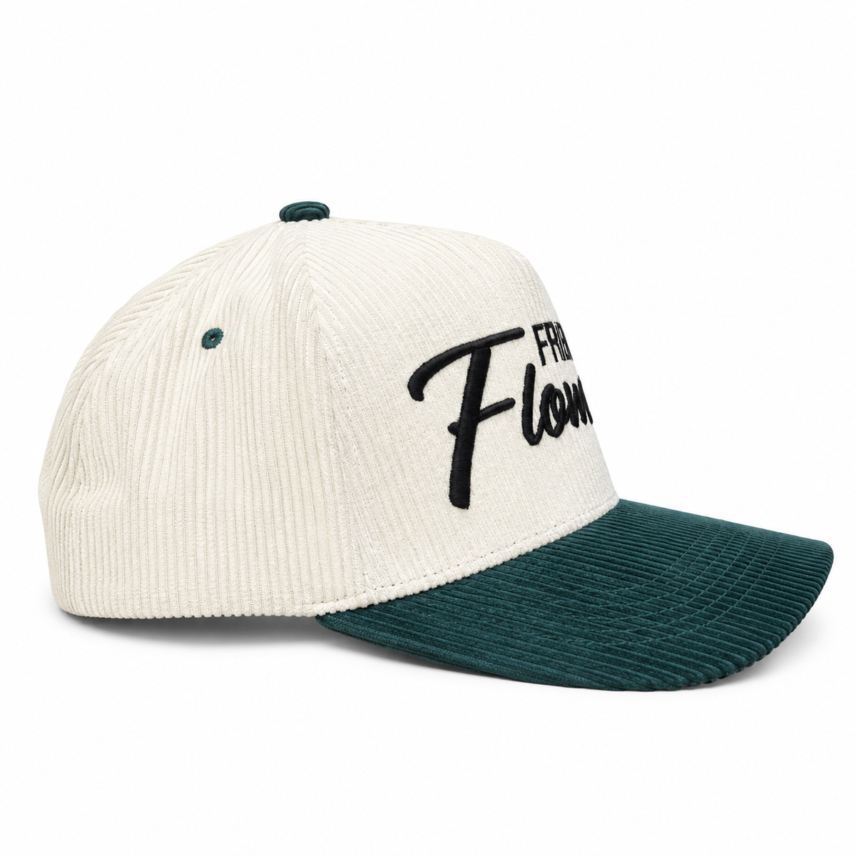 Friends Flowers Corduroy Snapback Natural/Green