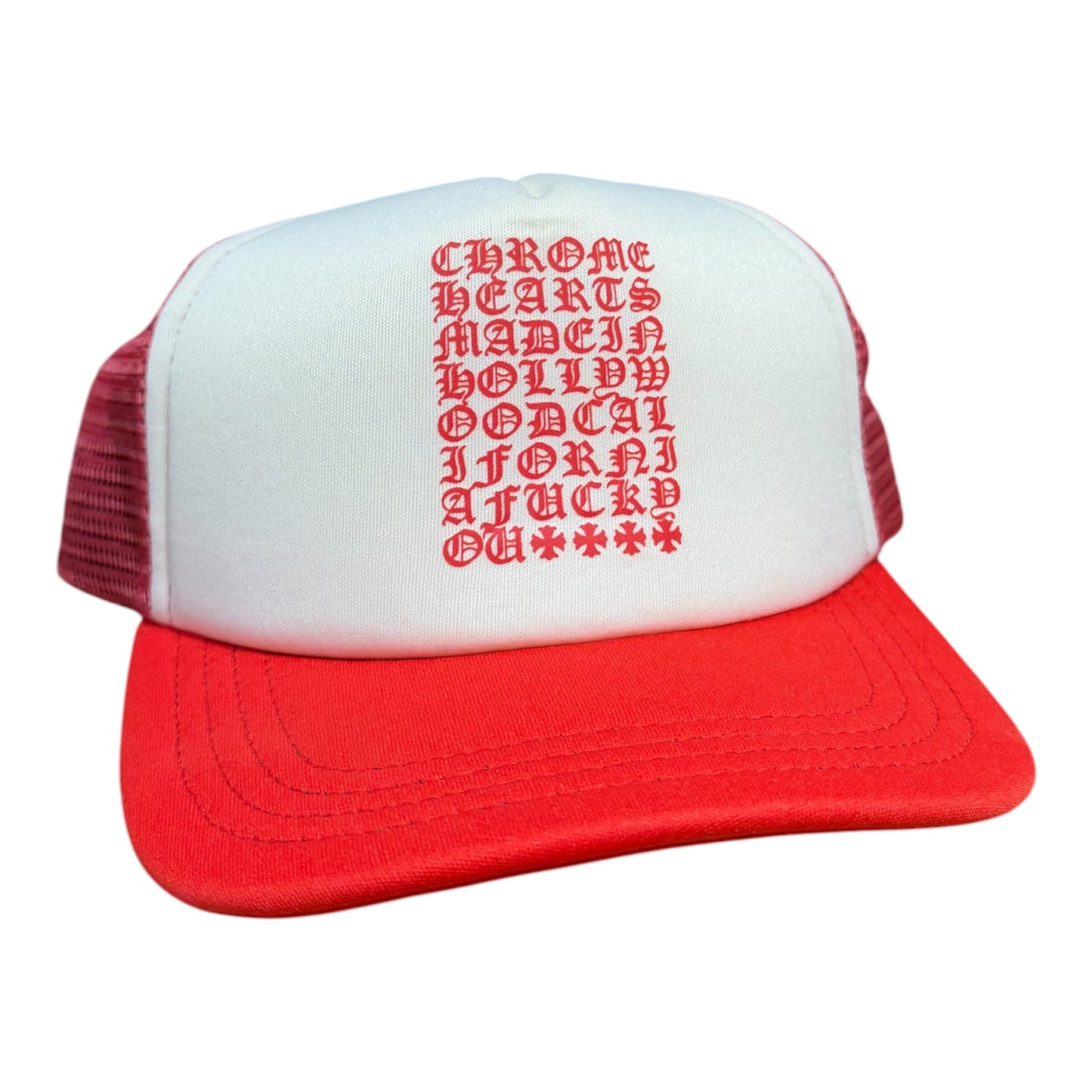 Chrome Hearts Eyechart Trucker Red/White Pre-owned