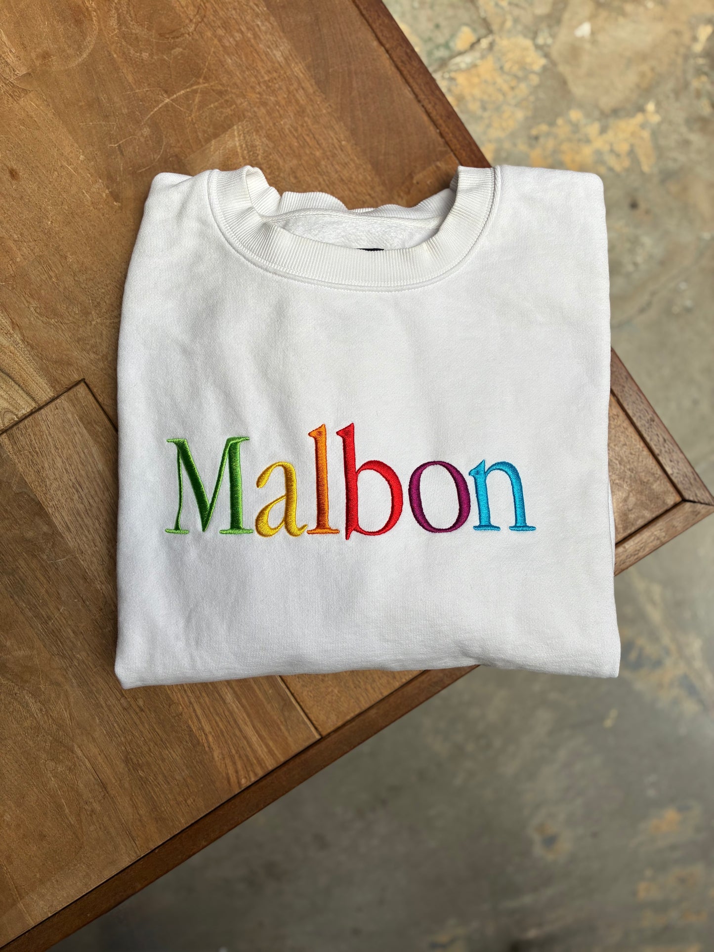 Malbon x Beams Crewneck White Medium (Pre-Owned)