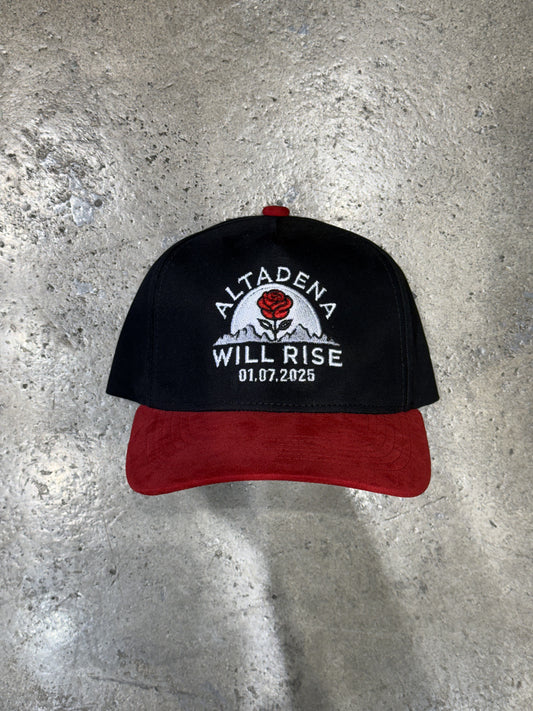 Wolf Collection Altadena Will Rise Snapback Black/Red Suede