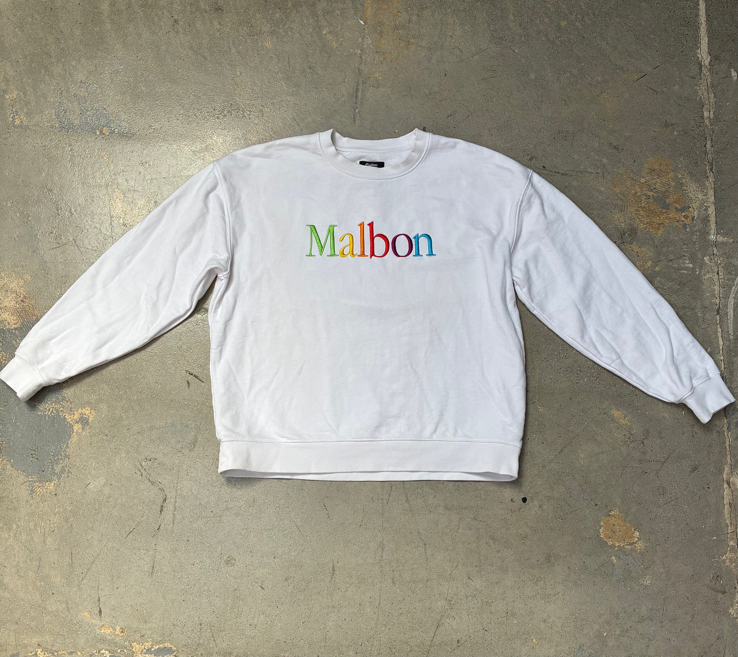 Malbon x Beams Crewneck White Medium (Pre-Owned)
