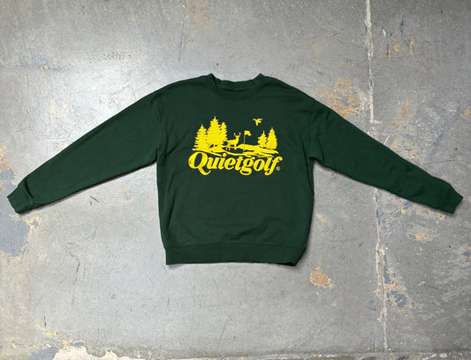 Quiet Golf Club Deer Crewneck Green Large (Pre-Owned)