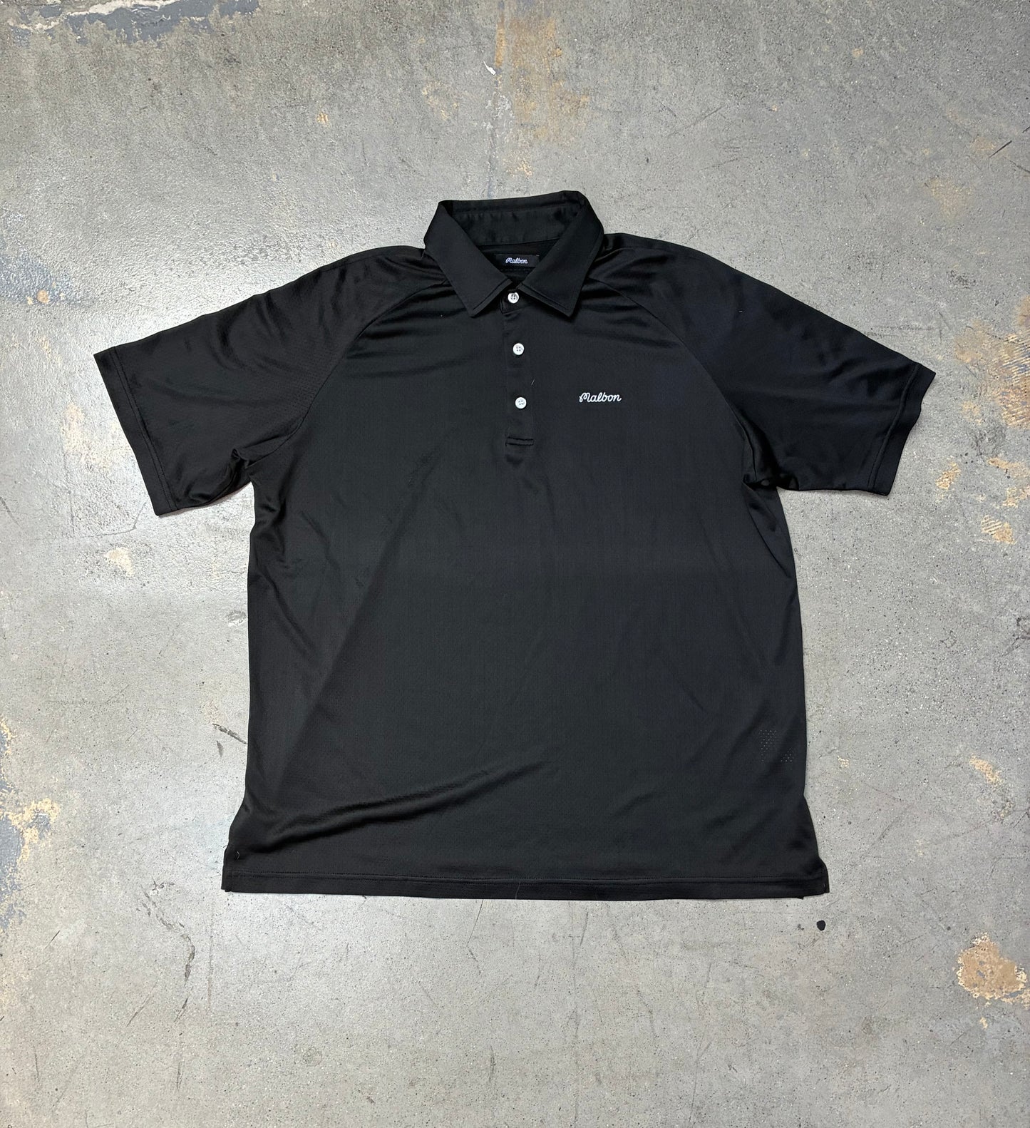 Malbon Script Logo Golf Performance Polo Black XL (Pre-Owned)