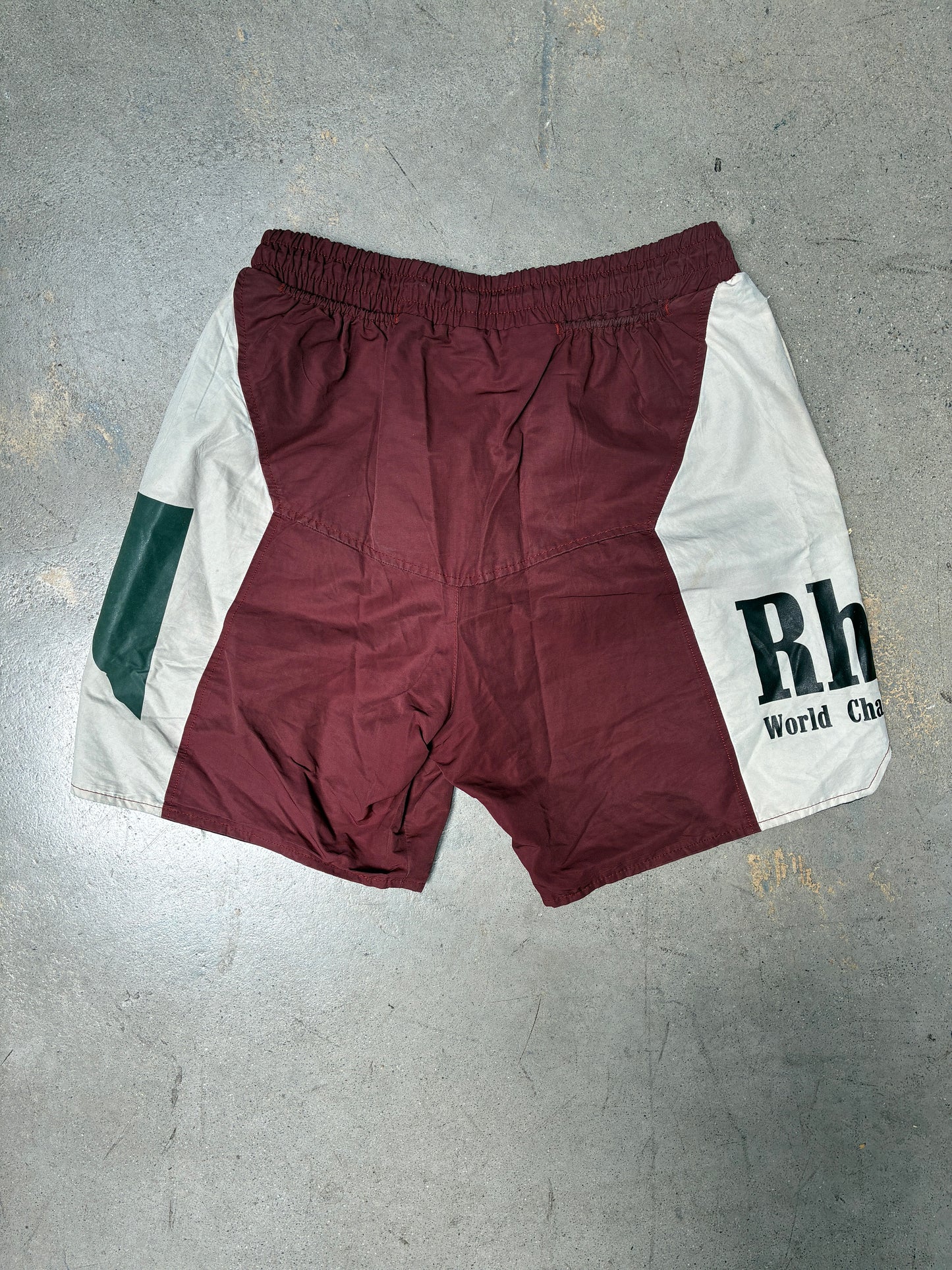 Rhude World Championship Shorts Burgundy/White Large (Pre-Owned)