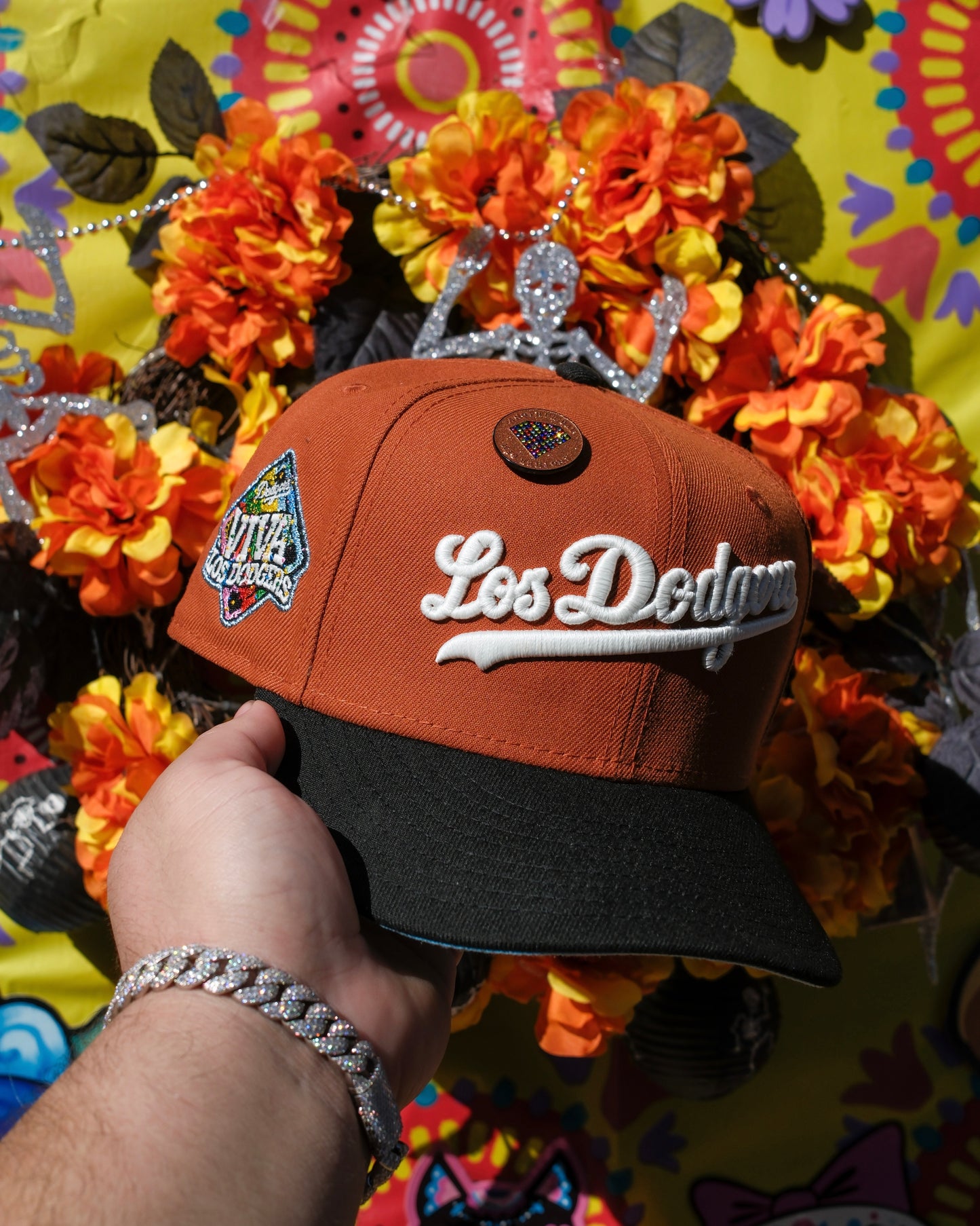 New Era 5950 LA Dodgers Viva Los Dodgers "Dia Los Muertos" Orange/Black