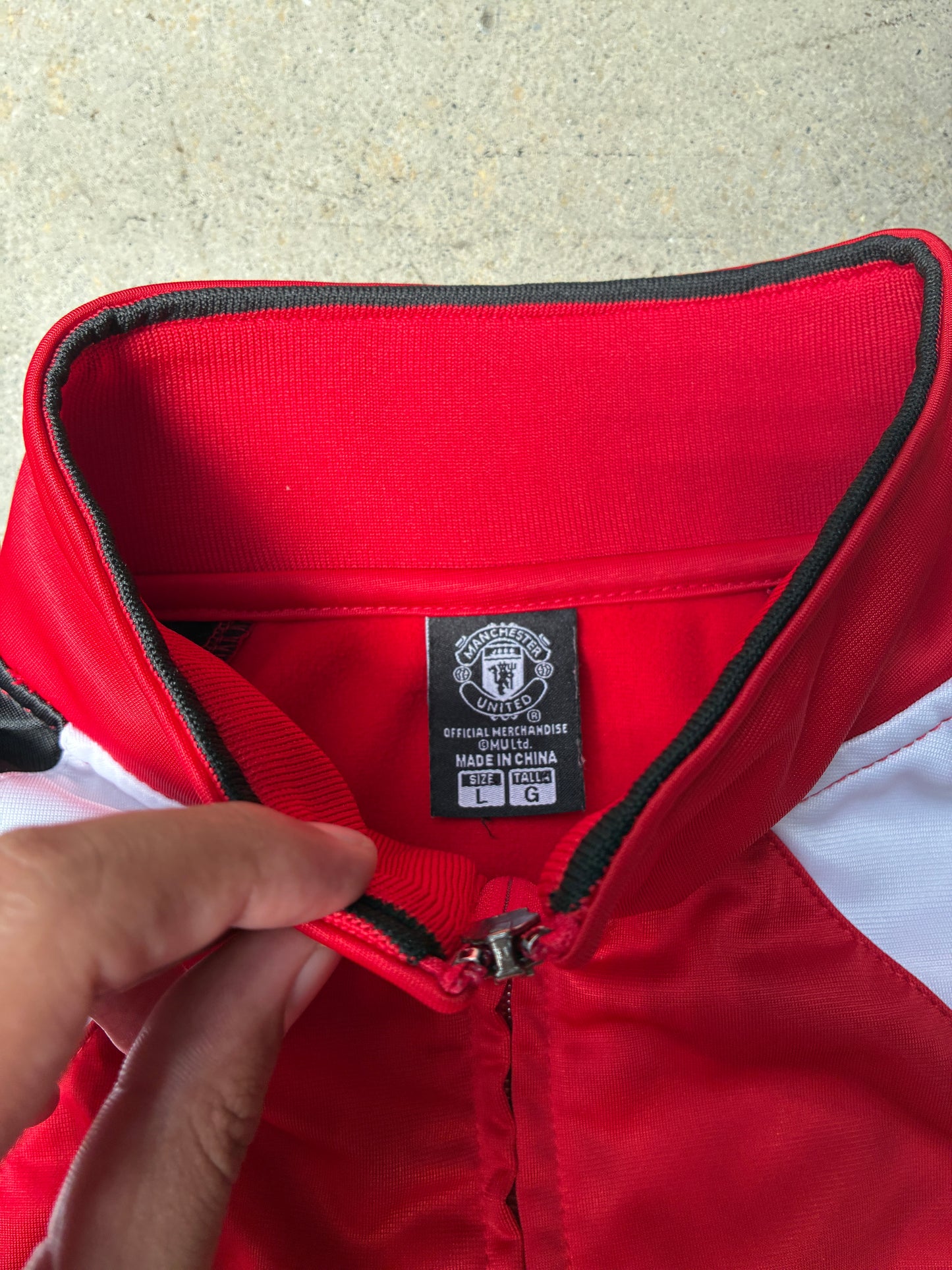 Manchester United Track Jacket Zip-Up Black/Red/White (Large) (Pre-Owned)