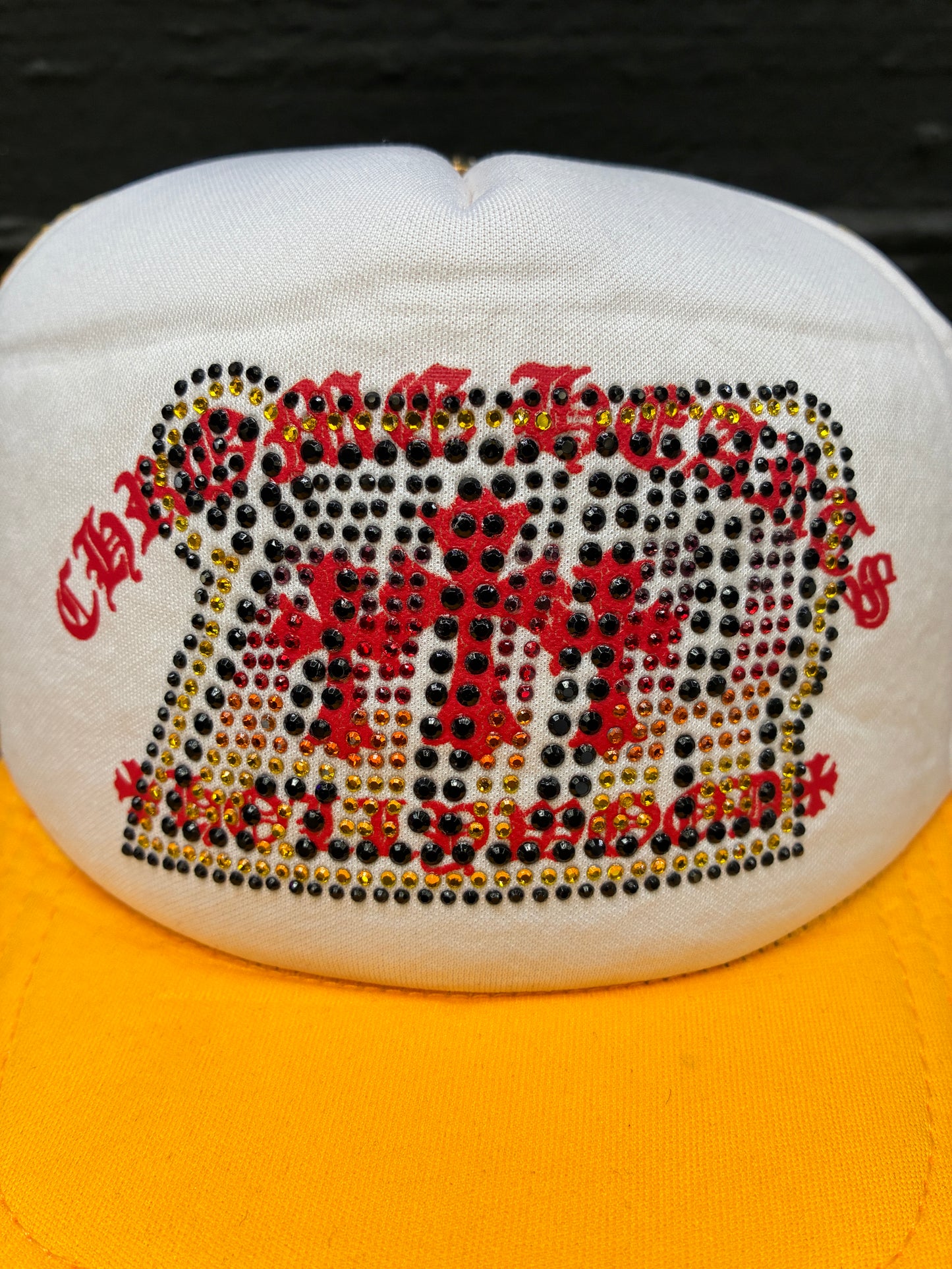 Chrome Hearts Custom King Taco x La Sainte Air Trucker Hat Yellow