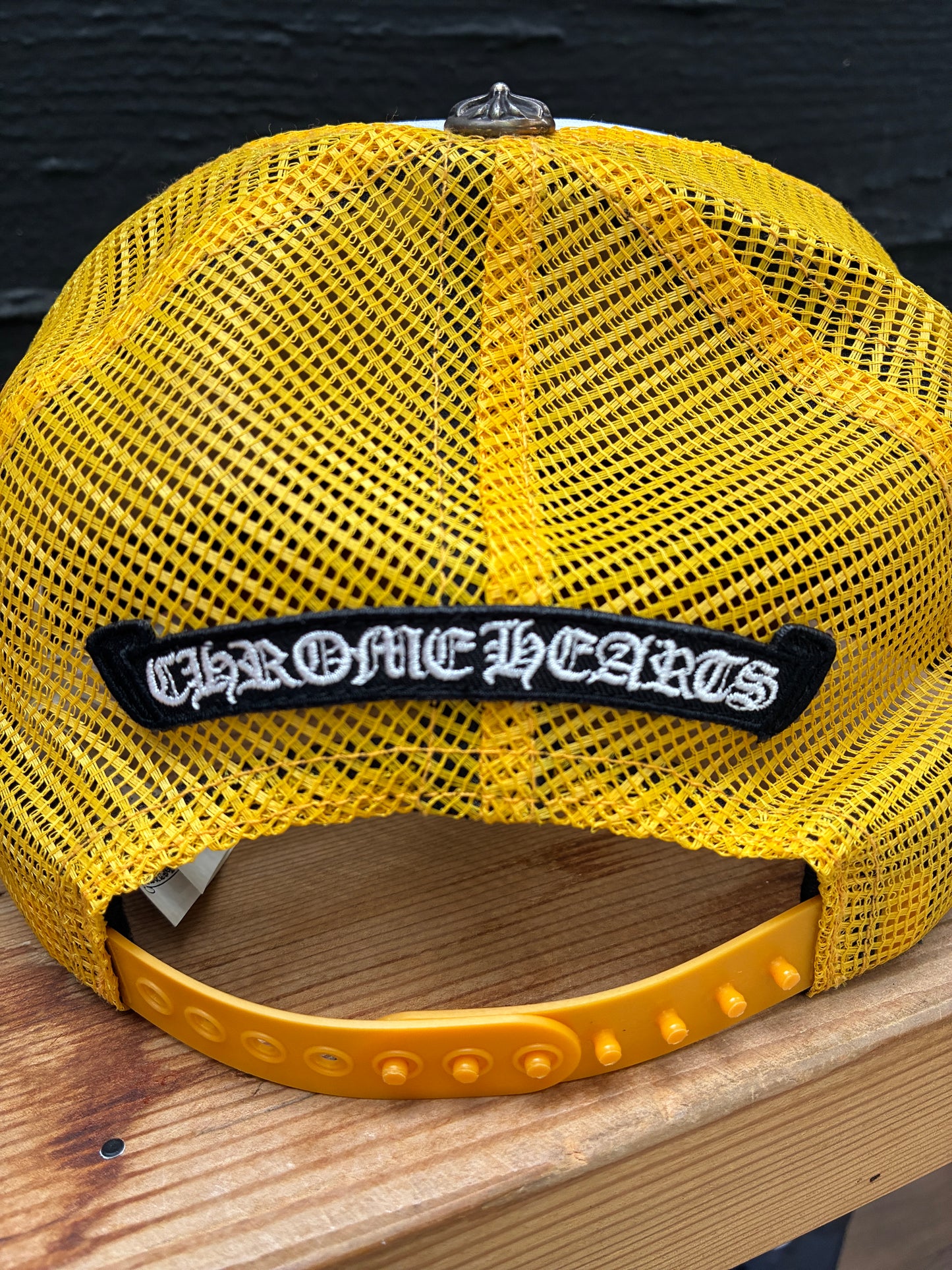 Chrome Hearts Custom King Taco x La Sainte Air Trucker Hat Yellow