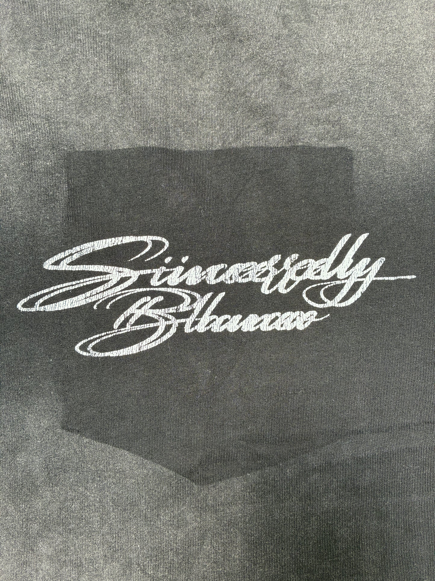 Sincerely Blanco Vowel T-Shirt Vintage Black XL