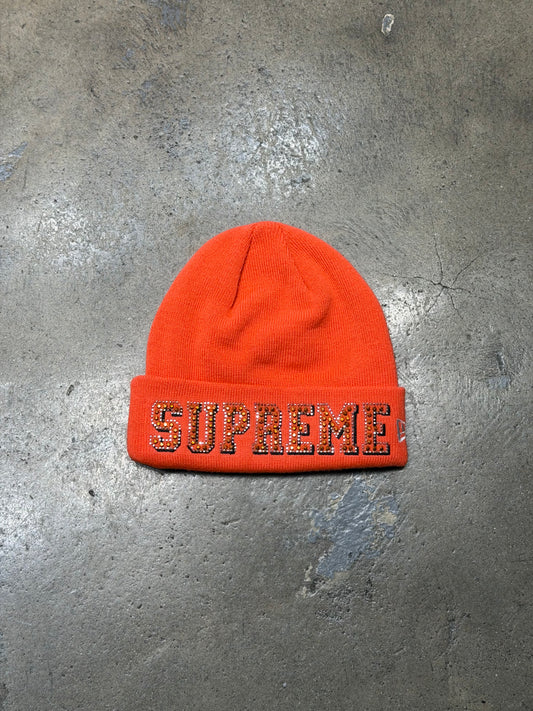 Supreme NY Rhinestones Beanie Orange