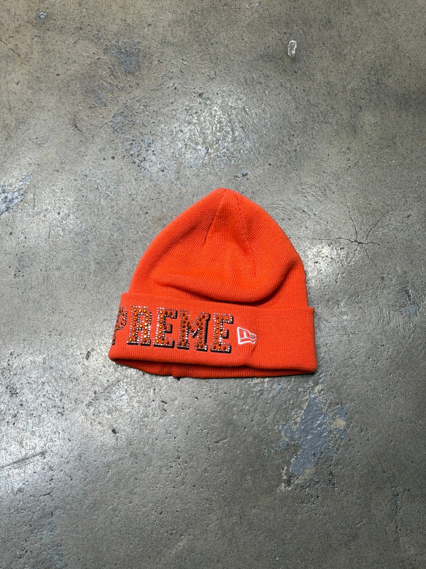 Supreme NY Rhinestones Beanie Orange