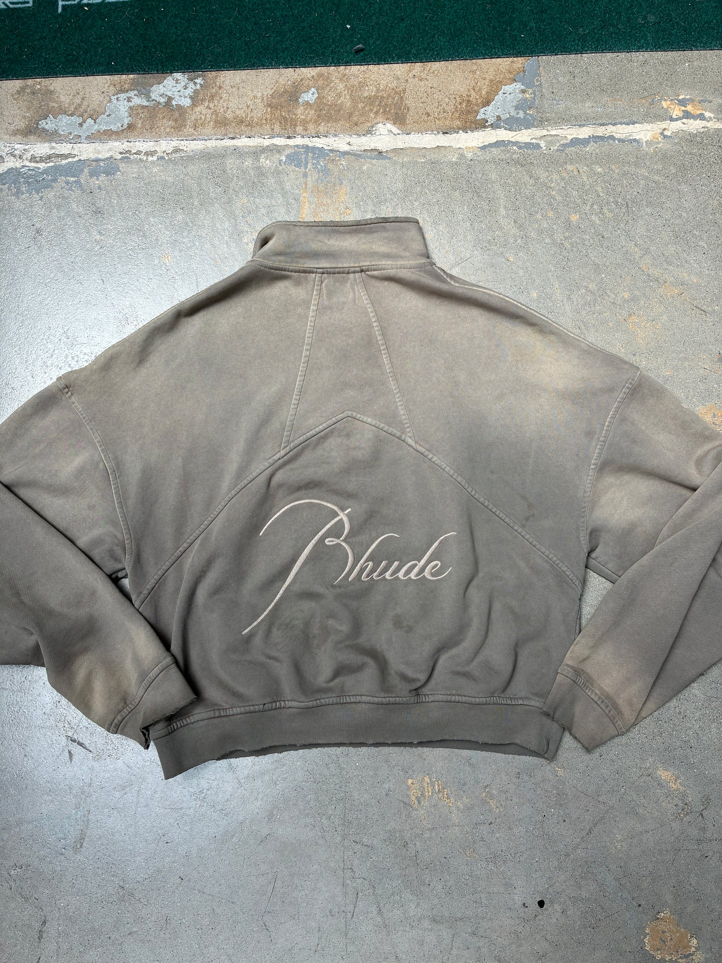 Rhude Logo Embroidery Quarter-Zip Tan (Large) (Pre-Owned)