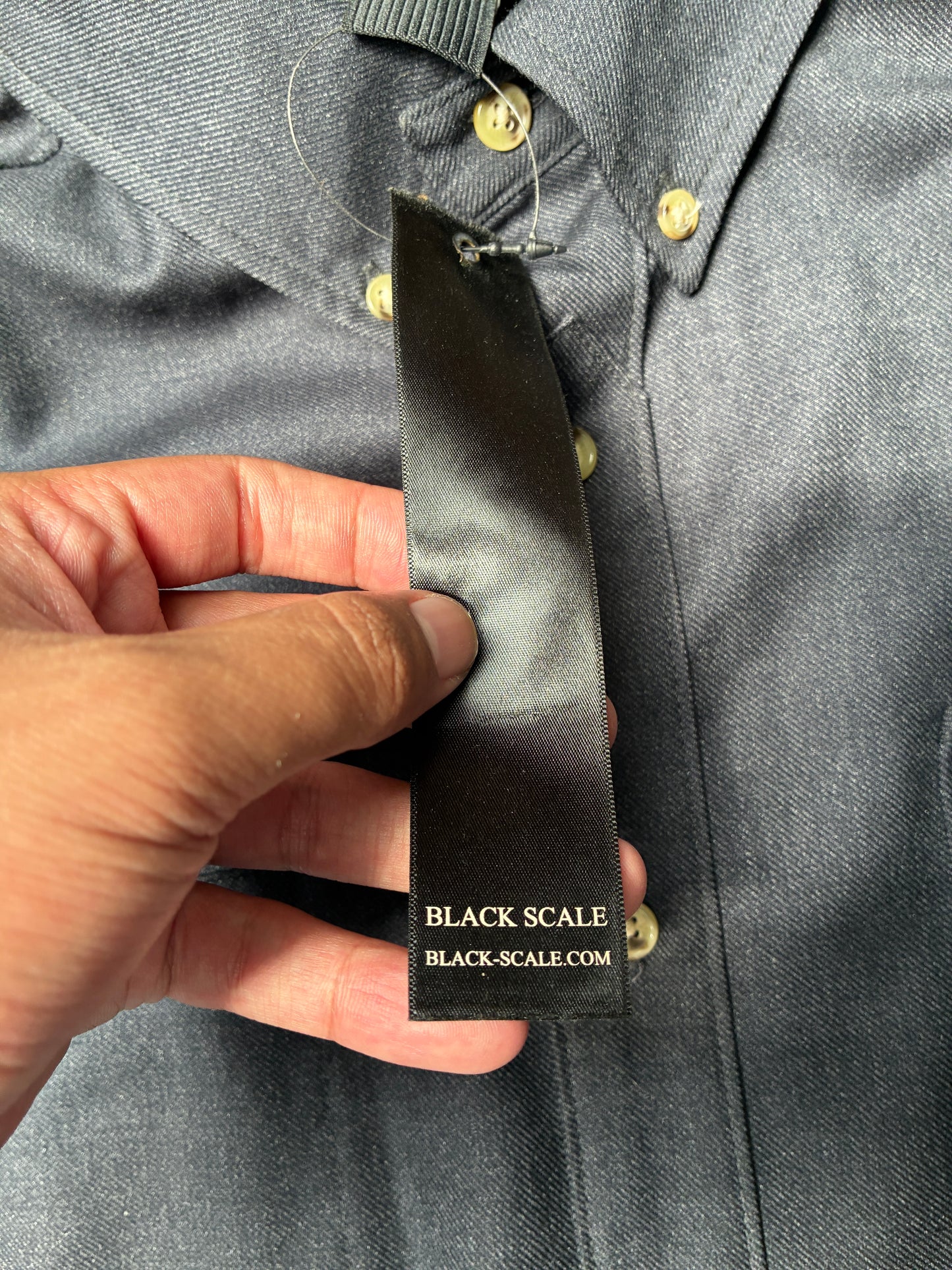 Black Scale Button Up Denim Button Up (Large)