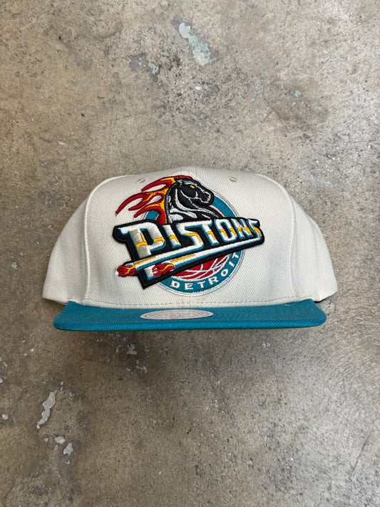 Mitchell & Ness Detroit Pistons HWC XL Logo Snapback Natural/Teal