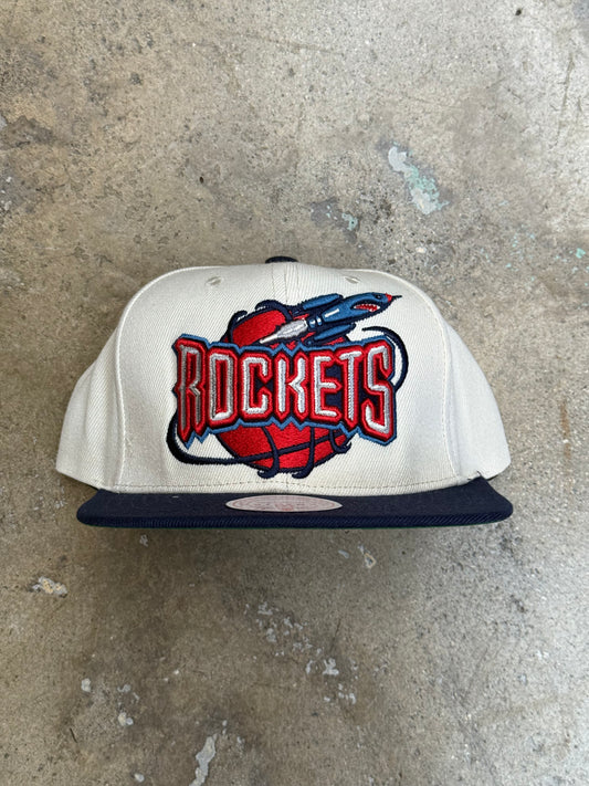 Mitchell & Ness Houston Rockets HWC XL Logo Snapback Natural/Navy