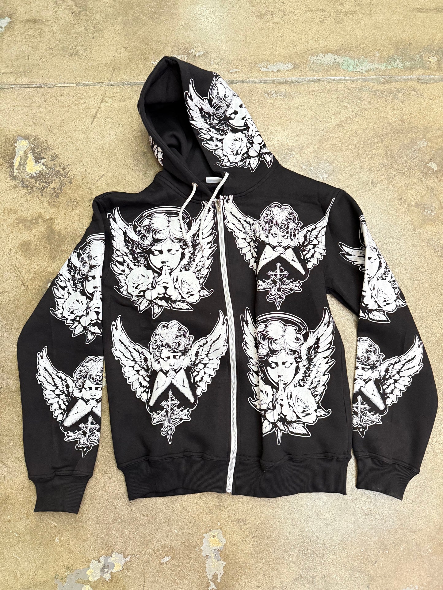 Exclusive LA Sweat Suit Zip-Up Hoody Black