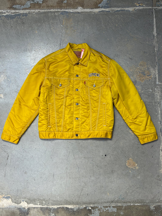 Supreme x Levis Nylon Trucker Jacket Yellow Medium