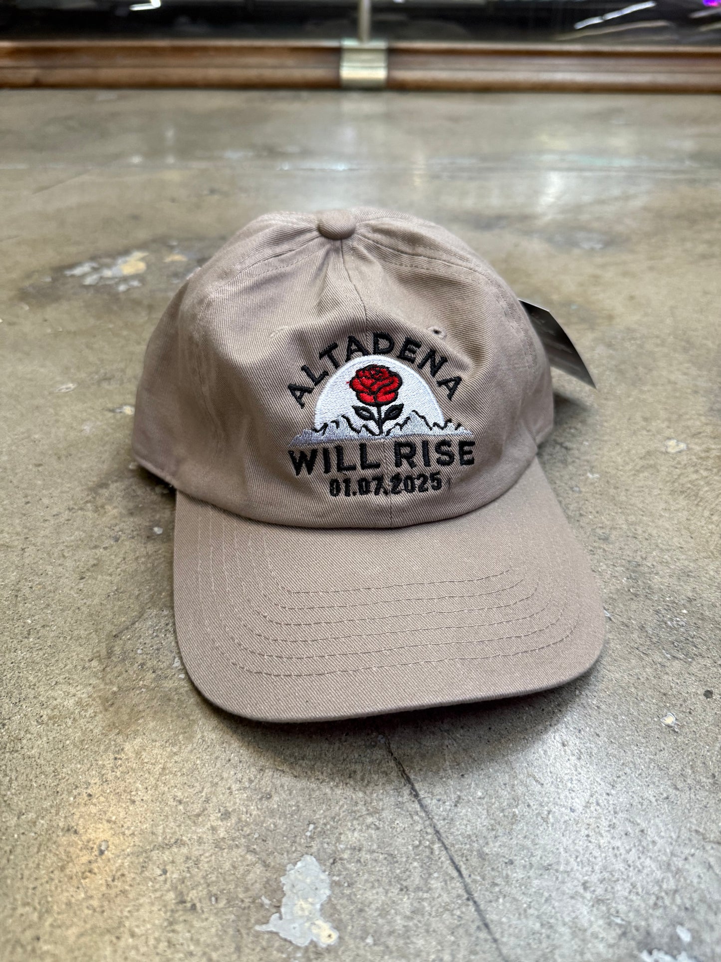 Wolf Collection Altadena Will Rise Dad Hat Strapback Tan