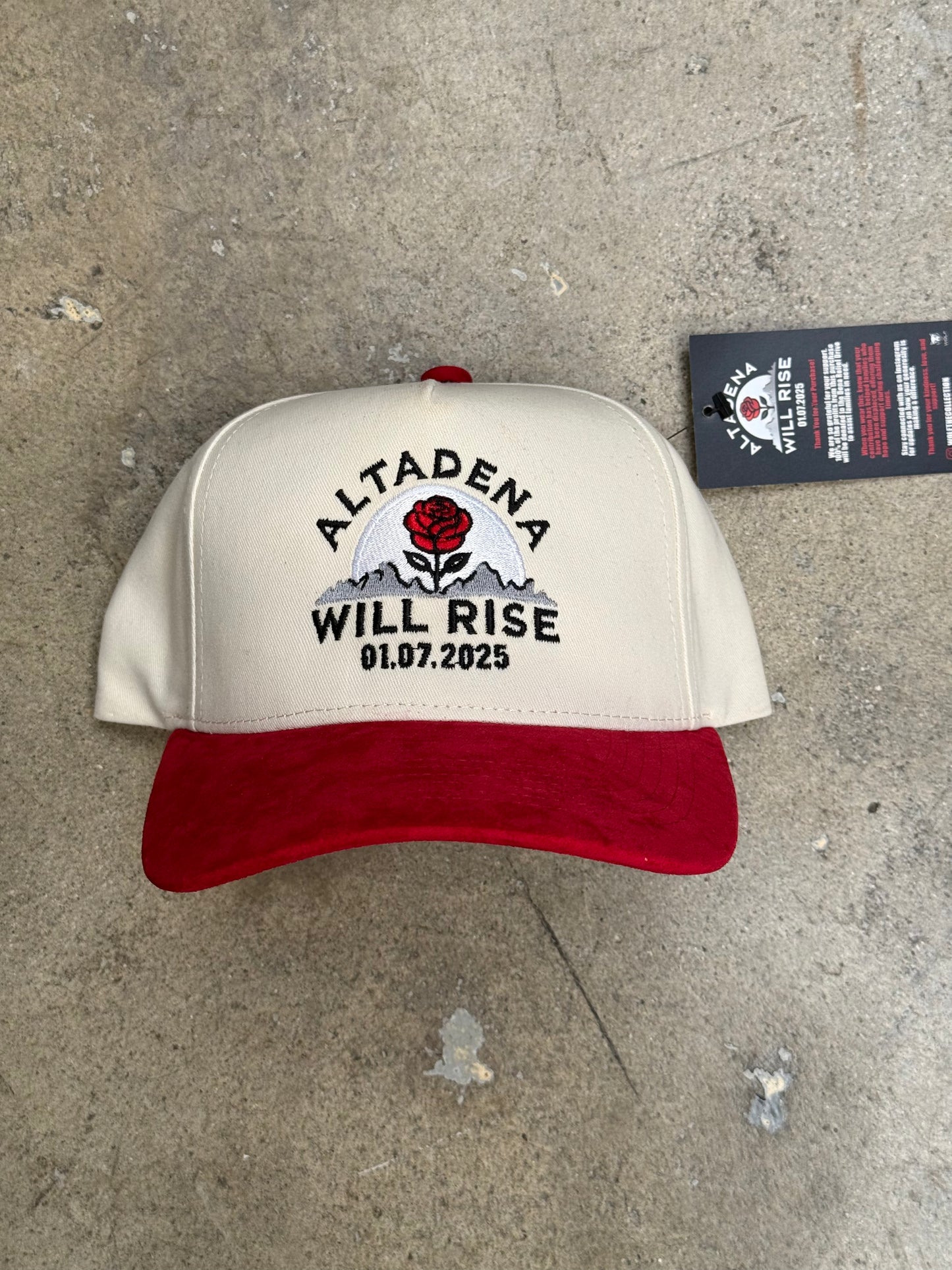 Wolf Collection Altadena Will Rise Suede Brim Snapback White/Red