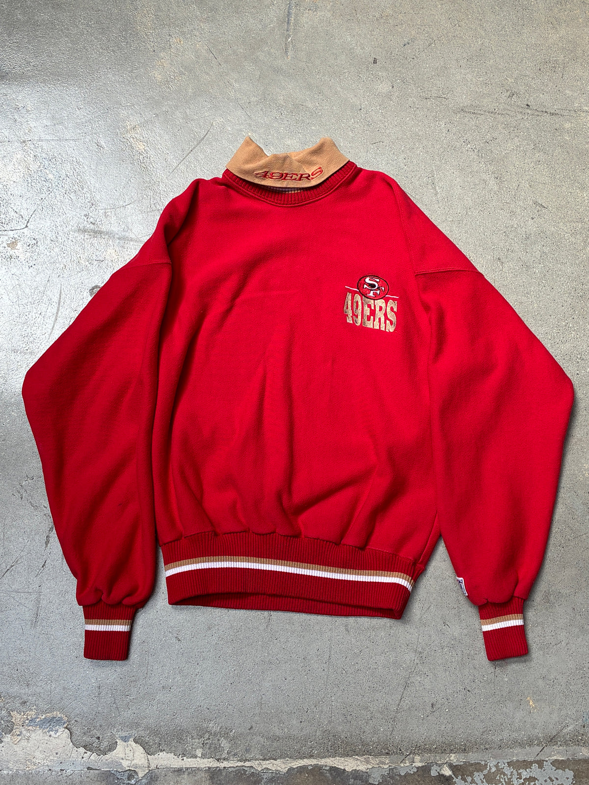 Vintage SF 49ers Mockneck Sweater Red Medium (Pre-Owned)