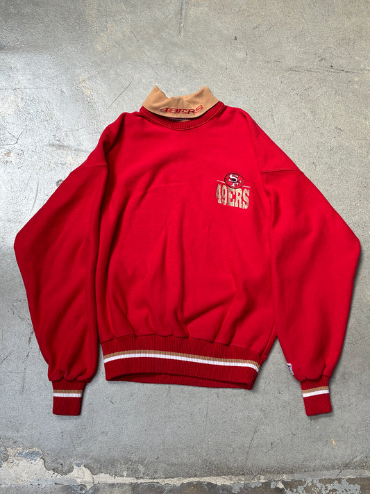 Vintage SF 49ers Mockneck Sweater Red Medium (Pre-Owned)