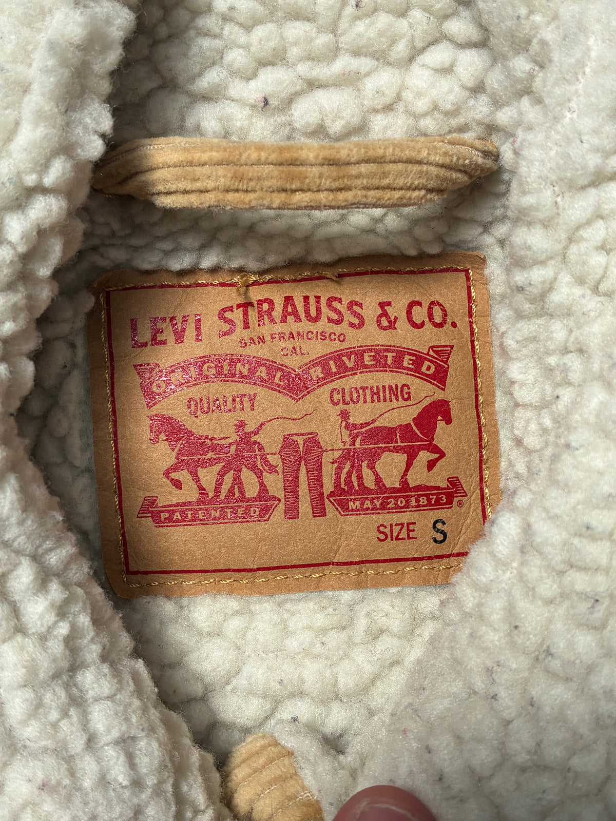 Women's Levi's Sherpa Lined Corduroy Jacket Tan Small (Pre-Owned)
