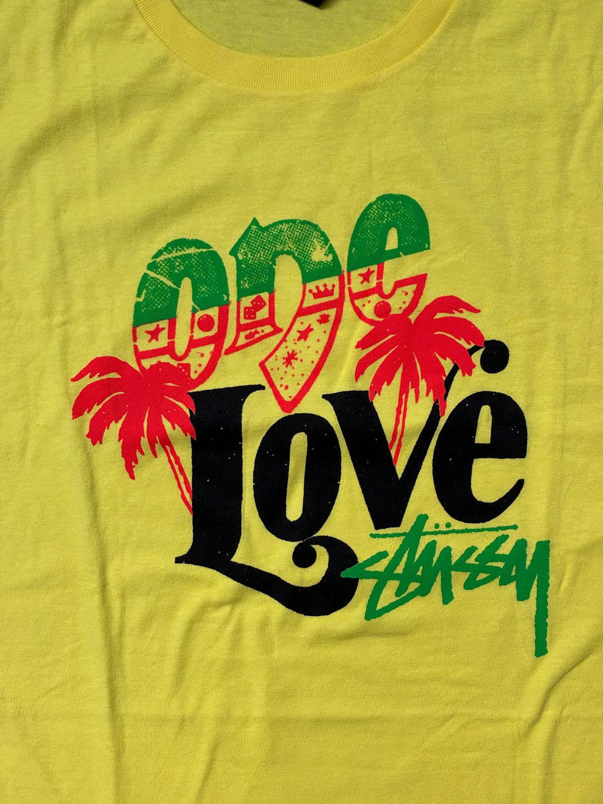 Stussy One Love T-Shirt Yellow Large