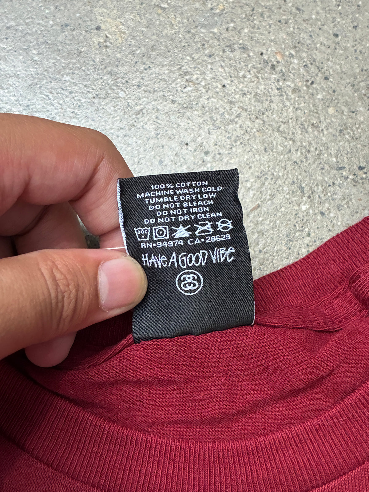 Stussy Get Ready Rock Steady Burgundy Small