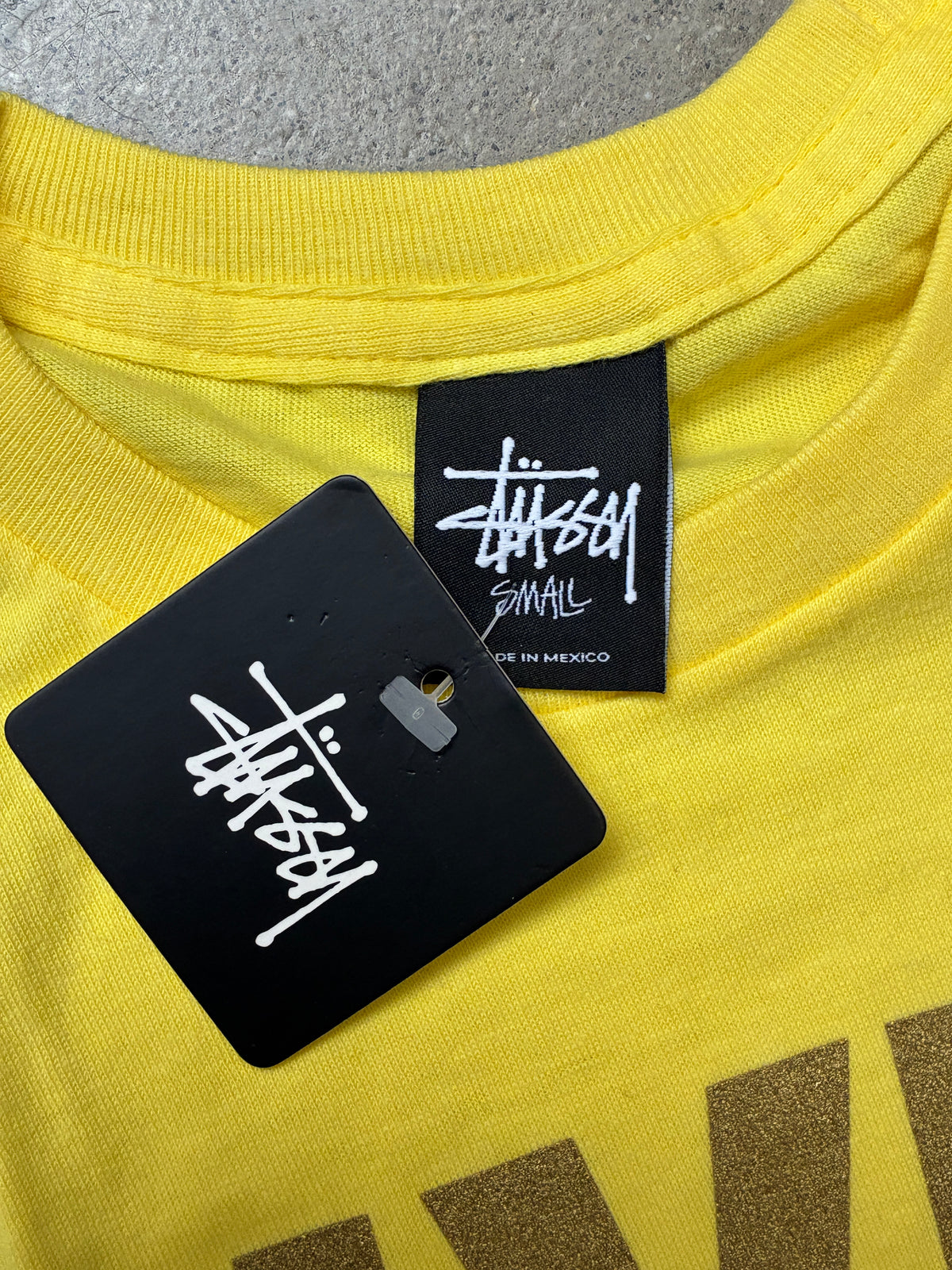 Stussy Livin' Extra Large T-Shirt Yellow Small